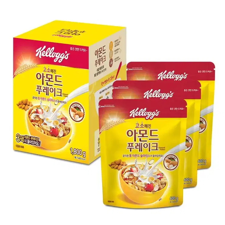 켈로그 아몬드 푸레이크 600g x 3개입